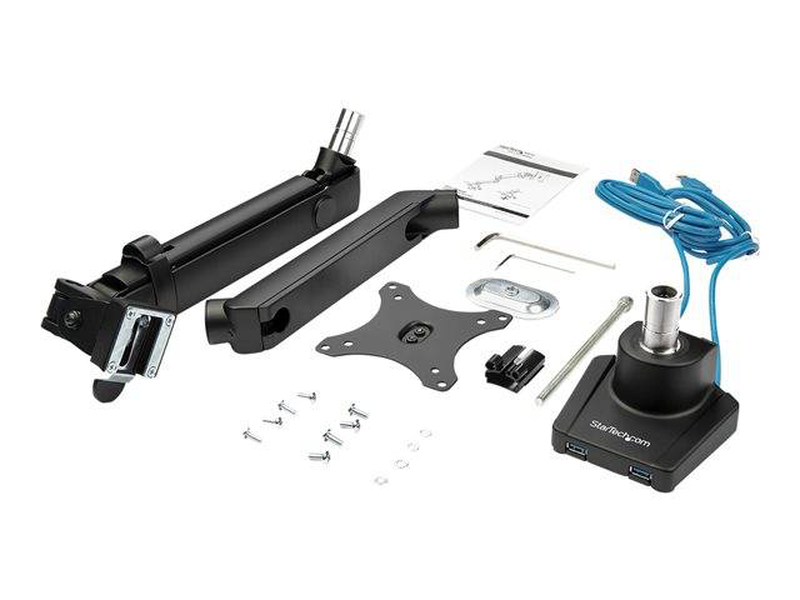 Startech armslim2USB3 slim full motion desk mount monitor arm with 2x USB 3.0 up to 34in 8kg vesa aluminum black-null