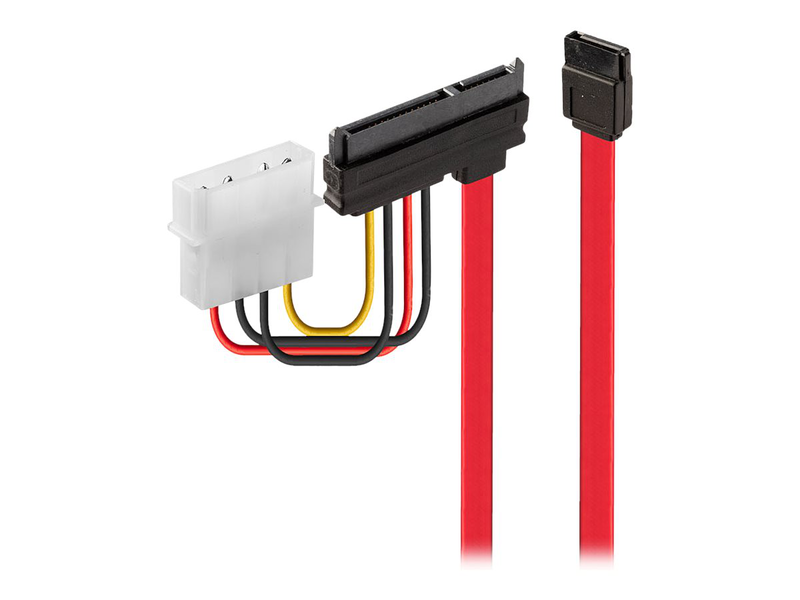 Lindy - sata cable - 4 pin internal power, sata to sata combo (f) - 30 cm - red-null