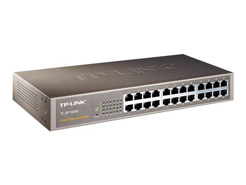 Tp-link tl-sf1024d 24-port 10/100mbps fast ethernet unmanaged desktop rackmount switch steel-null