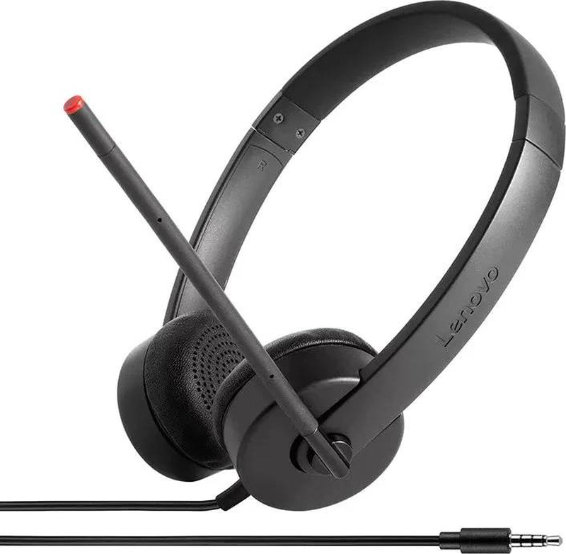 Lenovo essential stereo analog headset | 3.5mm | microphone | black, , medium-null