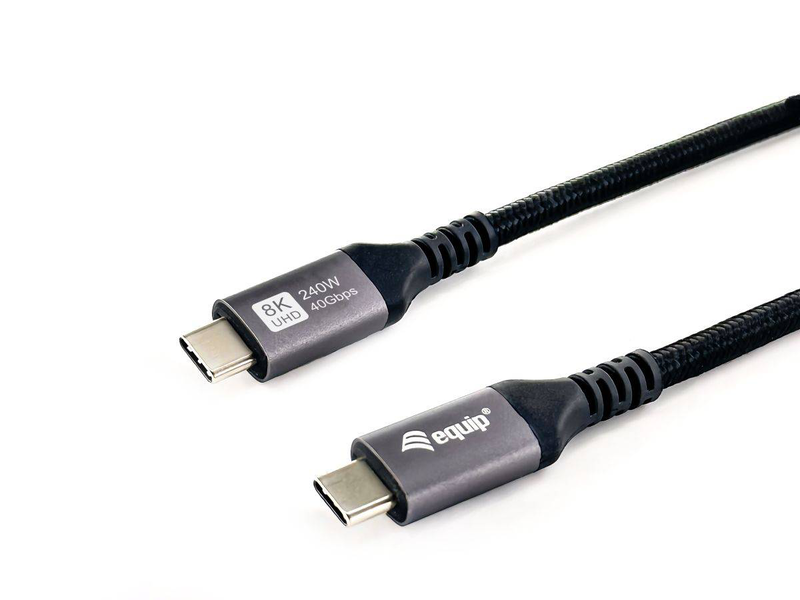 Equip 128380 USB4 cable | USB-c to USB-c | 0.5m | 40GBps | pd 3.1 240w | 8k/60hz | black-null