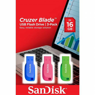 Sandisk cruzer USB 2.0 3x16GB color, , medium