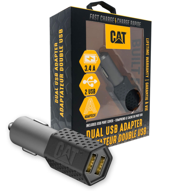 Product image: Cat dual USB dc car adapter 3.4amp black cat-dc2USB-blk-null