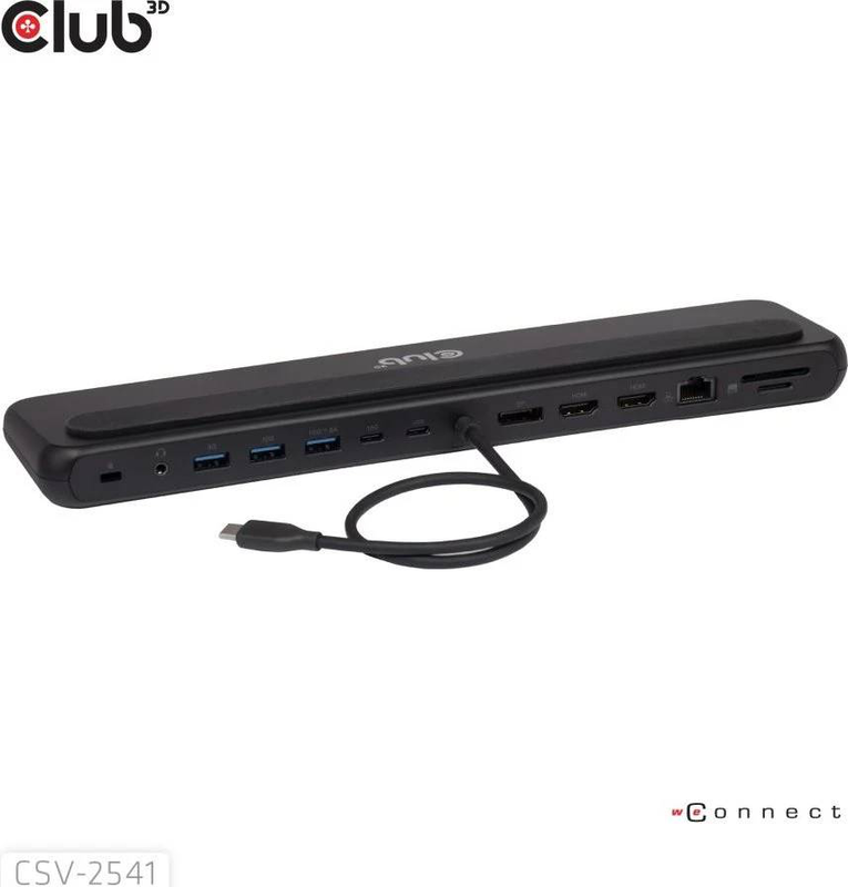 Club 3d csv-2541 12-in-1 USB-c triple display docking station 2x HDMI displayport 8k 100w pd charger sd gbe black-null
