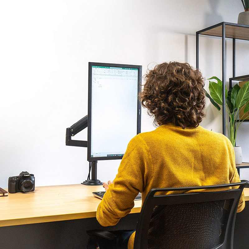 Product image: Nbmounts h100 desktop single monitor mount black, , medium-null