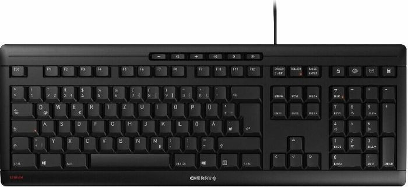 Cherry stream keyboard / full-size (100%) / straight / USB / mechanical / qwertz / 105 / 1.8 m / office / black, , medium-null