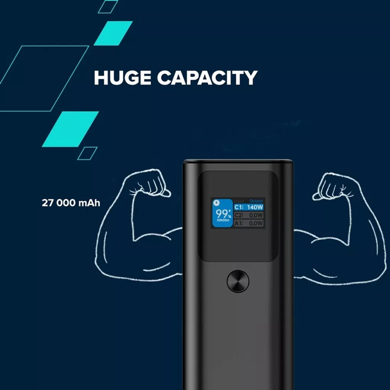 Canyon power bank 27000mAh 140w &mu;&epsilon; 2 USB-c &kappa;&alpha;&iota; 1 USB-a &theta;ύ&rho;&epsilon;&sigmaf; quick charge 3.0, , medium-null