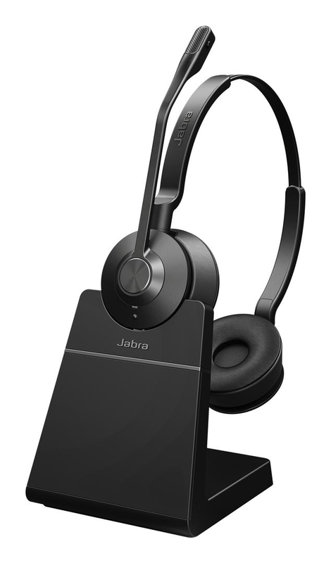 Jabra engage 55 se stereo uc on-ear dect wireless headset USB-a adapter charging stand 150m range safetone 2.0 black-null