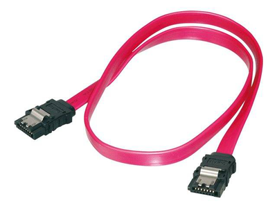 Assmann / sata cable / serial ata 150/300/600 / 7 pin sata to 7 pin sata / 50 cm / moulded, latched / red, , medium