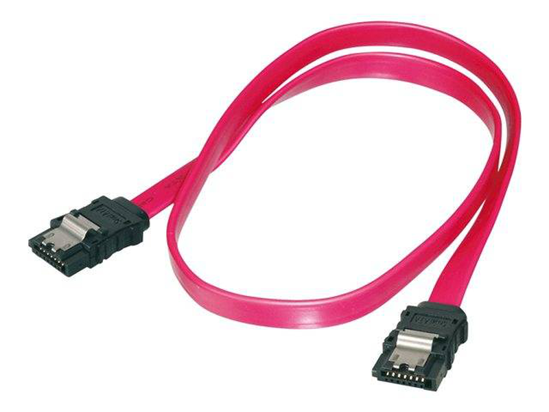 Assmann / sata cable / serial ata 150/300/600 / 7 pin sata to 7 pin sata / 50 cm / moulded, latched / red, , medium-null