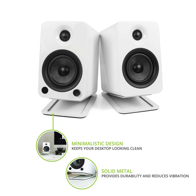 Kanto s4w angled desktop speaker stands for midsize speakers - white, pair-null
