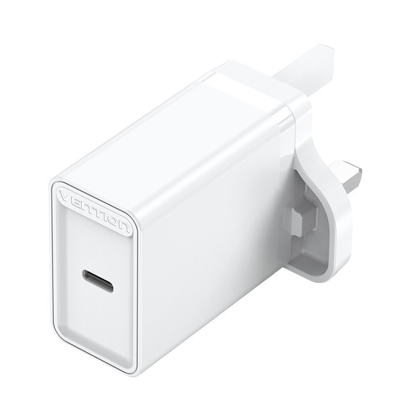 Vention charger wall 30w 1xUSBc uk plug white faiw0-uk, , medium-null