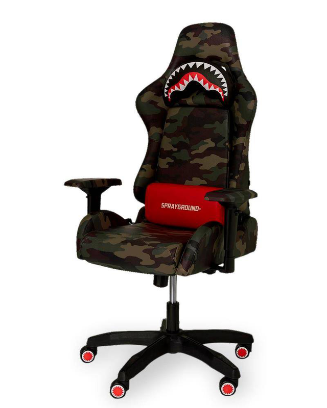 Sprayground camo shark gamer chair image number null