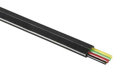 4 core telephone flat cable black, Black, medium