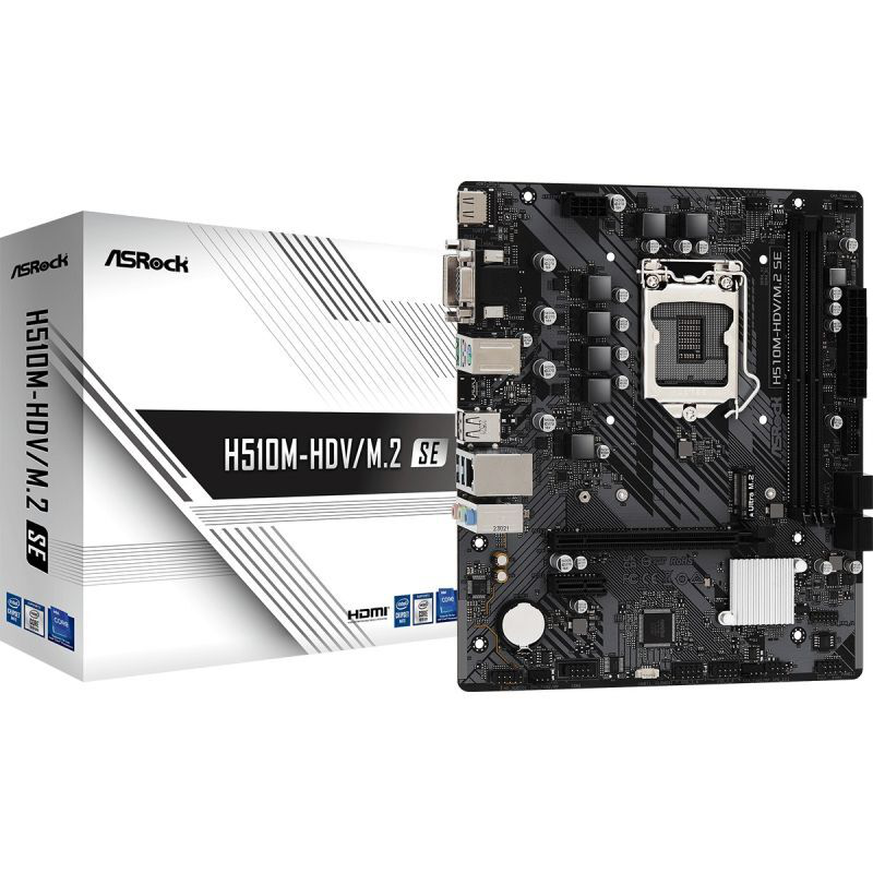 H510m-hdv/m.2 se micro atx ddr4  motherboard lga1200 asrock, , medium-null