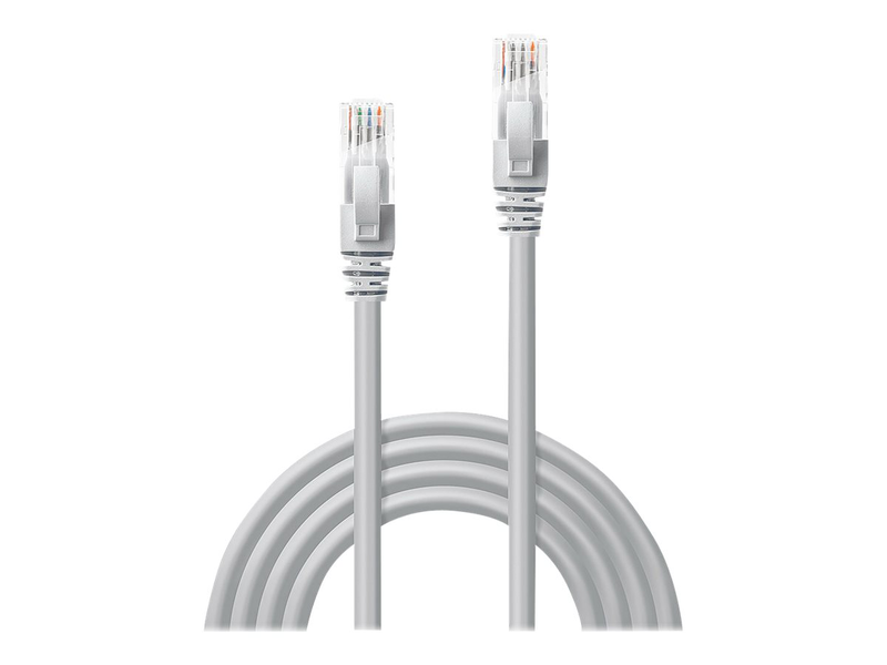 Lindy - patch cable - rj-45 (m) to rj-45 (m) - 30 cm - utp - cat 6 - molded, snagless, stranded - grey-null