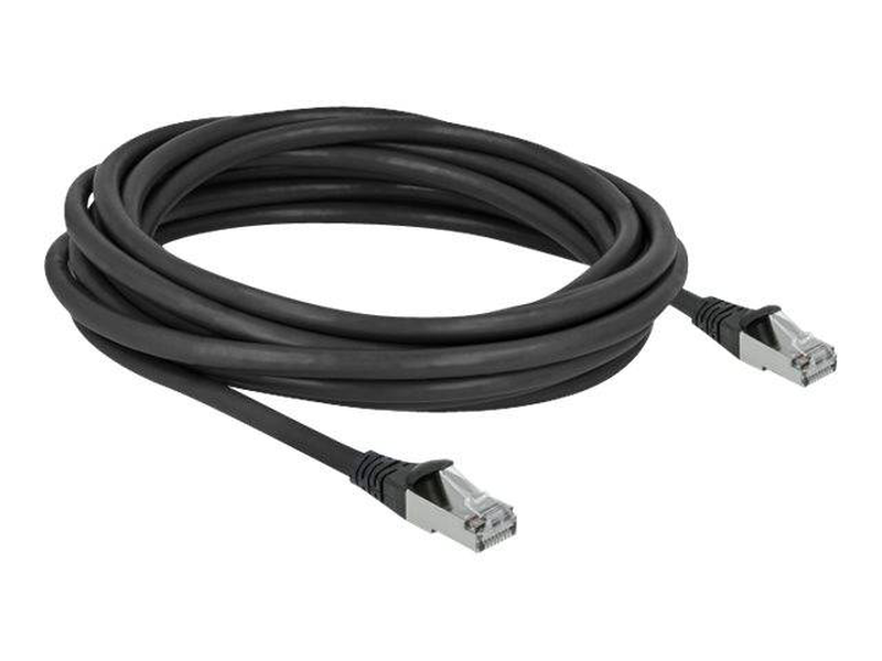 Delock rj45 network cable cat.6a s/ftp pur outdoor 5 m black-null