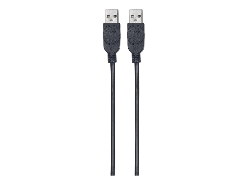 Manhattan USB-a to USB-a cable, 1m, male to male, 480 mbps (USB 2.0), hi-speed USB, black,-null