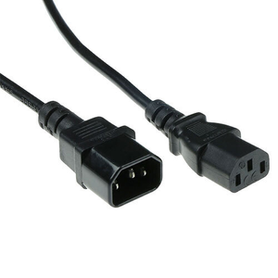 Ak5029 0.60m c13 to c14 power extention cable black act, , medium