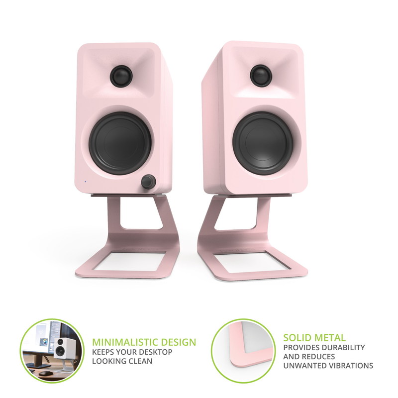 Kanto se2 elevated desktop speaker stands for small speakers - pink, pair-null
