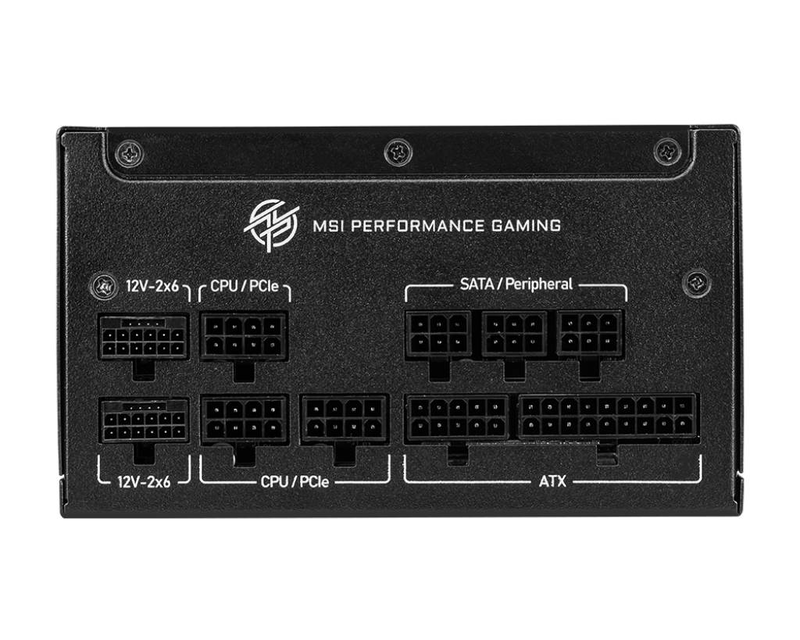 Msi mpg a850gs pcie5 850w power supply atx 3.1 80 plus gold fully modular dual 12v-2x6 600w pcie 5.1 135mm fdb black-null