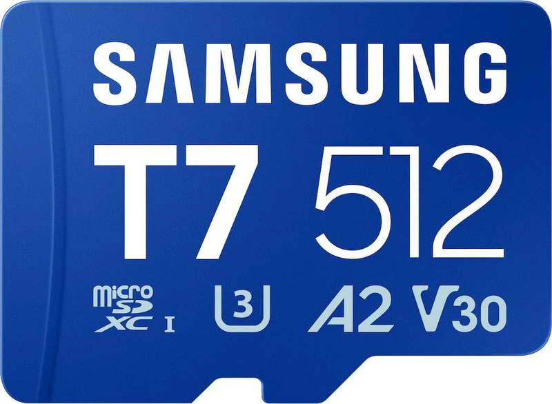 Samsung t7 512GB microsdxc uhs-i memory card 170mb/s u3 v30 a2 class 10 (mb-mb512t)-null