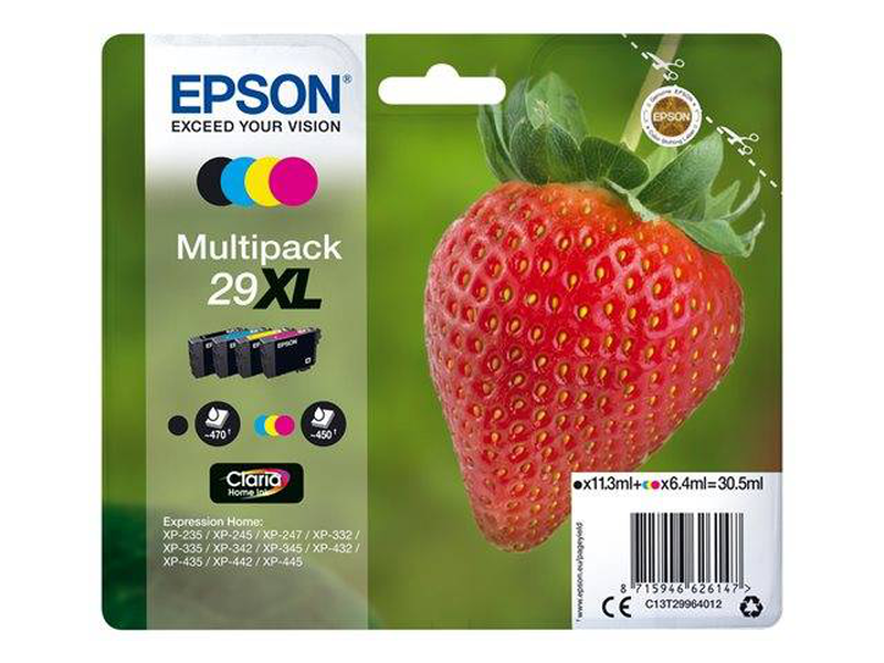 Epson 29xl multipack / 4-pack / xl / black, yellow, cyan, magenta ink cartridge / for expression home xp-245, 247, 255, 257, 332, 342, 345, 352, 355, 435, 442, 445, 452, 455, , medium-null