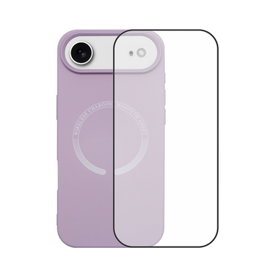 iPhone 17 Air MagSafe silicone case & full face glass purple set &theta;ή&kappa;&eta; &kappa;&iota;&nu;&eta;&tau;&omicron;ύ &, Purple, medium