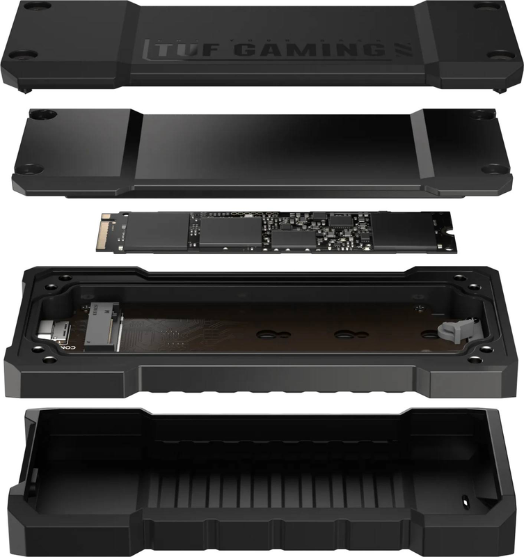 Asus tuf gaming a2 rugged m.2 nvme and sata SSD enclosure USB-c 3.2 Gen 2x2 20GBps ip68 black-null