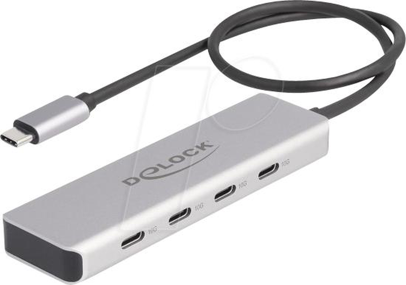 Delock USB 10GBps USB Type-C hub with 4 x USB Type-C female with 35 cm connection cable, , medium-null