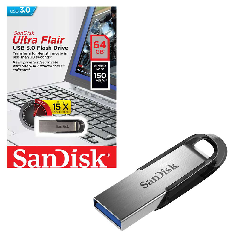 Sandisk ultra flair USB 3.0 flash drive 64GB-null