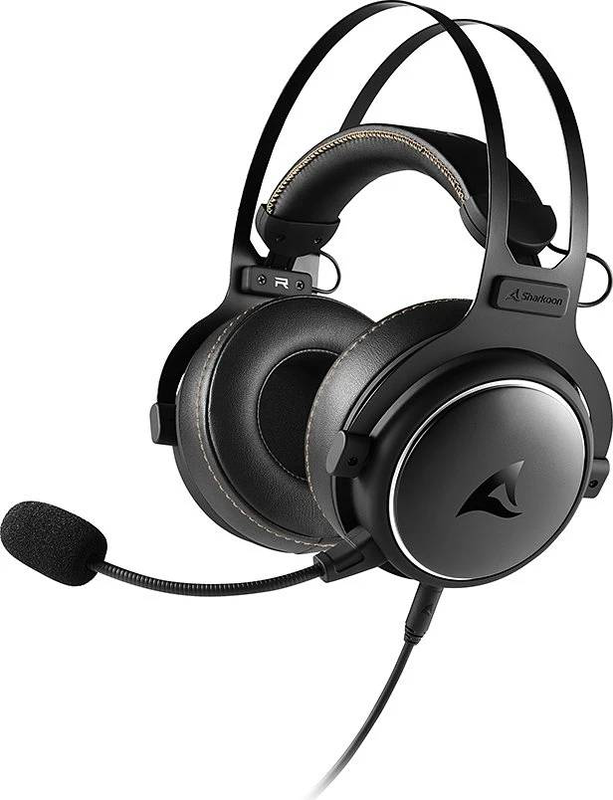 Sharkoon skiller sgh50 wired gaming headset 50mm drivers hi-res audio detachable mic 3.5mm jack black-null