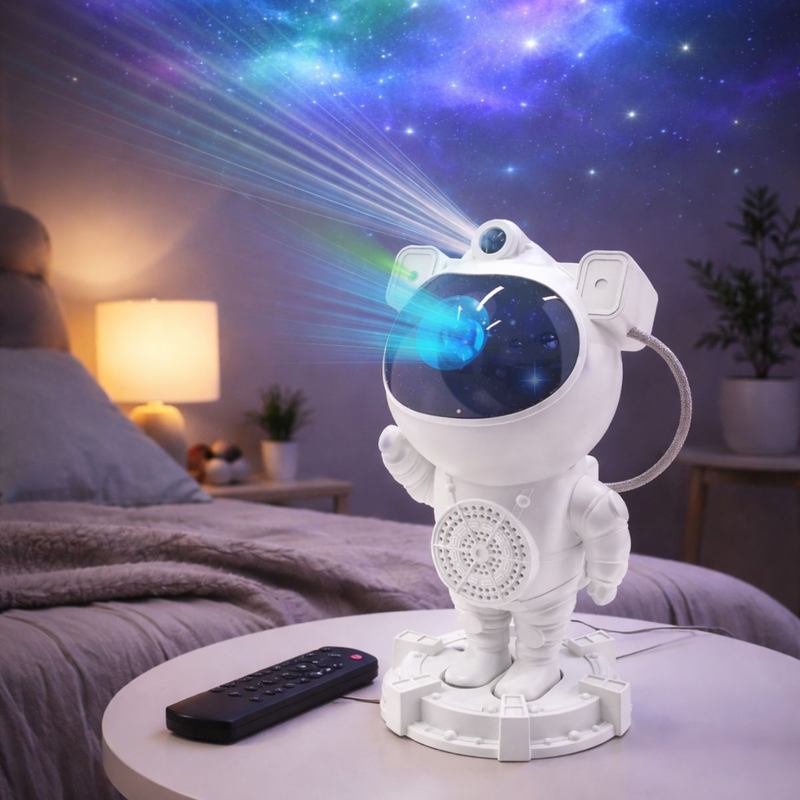 Green lyca astronaut wireless speaker projector with color changing, 360&deg; rotation & remote control ages 3+, , medium-null