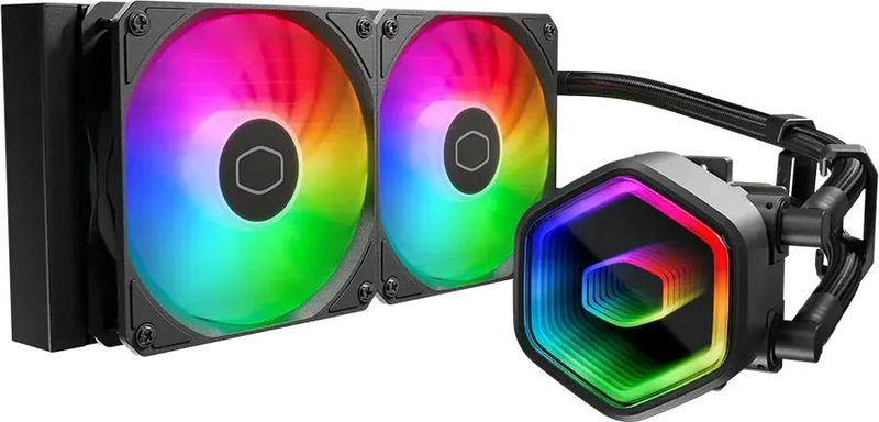 Cooler master masterliquid 240 core II mlw-d24m-a18pa-r1 240mm argb aio liquid cooler infinity mirror black-null