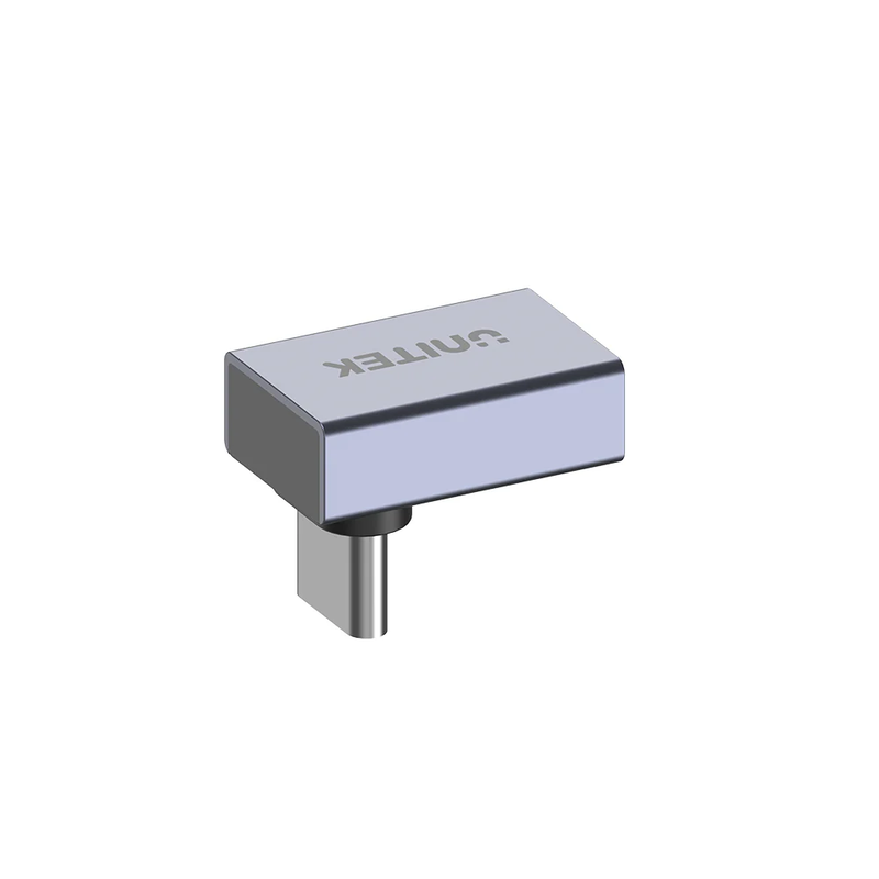Unitek USB-c 4.0 male to female adaptor 90degrees (back) a1039gy, , medium-null