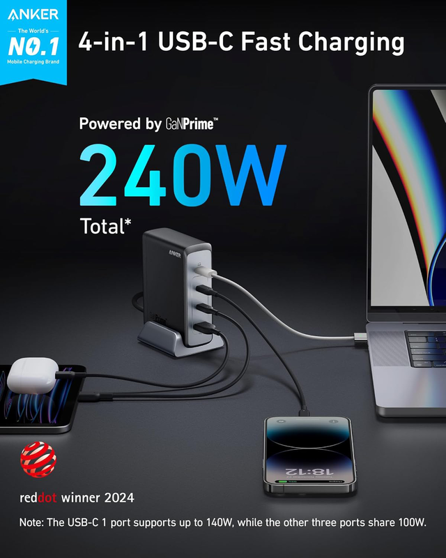 Anker mobile charger wall 240w prime 749 black, , medium-null