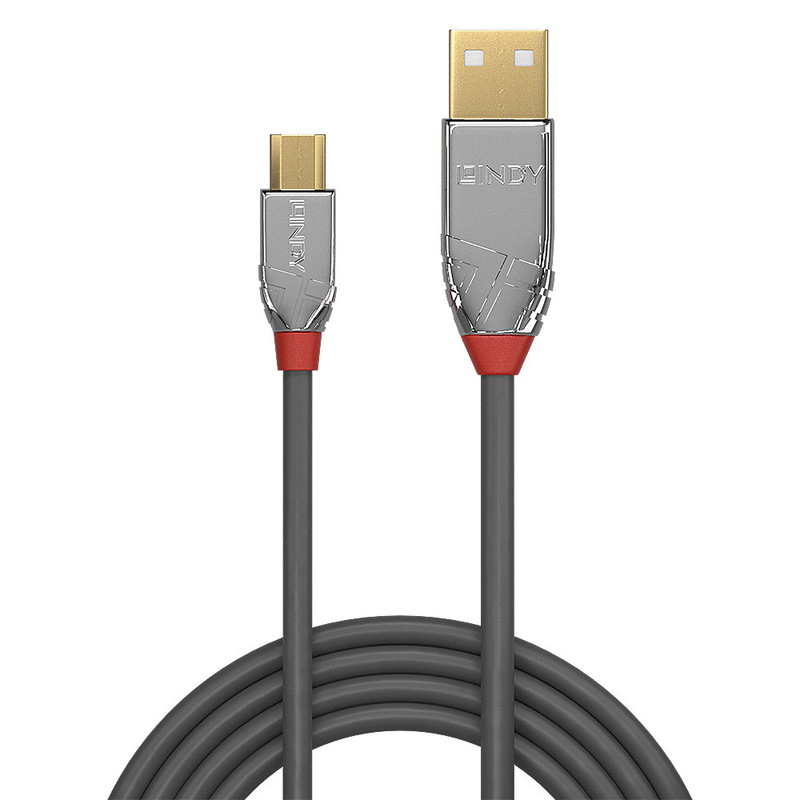 Lindy cromo - USB cable - USB (m) to micro-USB type b (m) - USB 2.0 - 1 m - round - grey-null