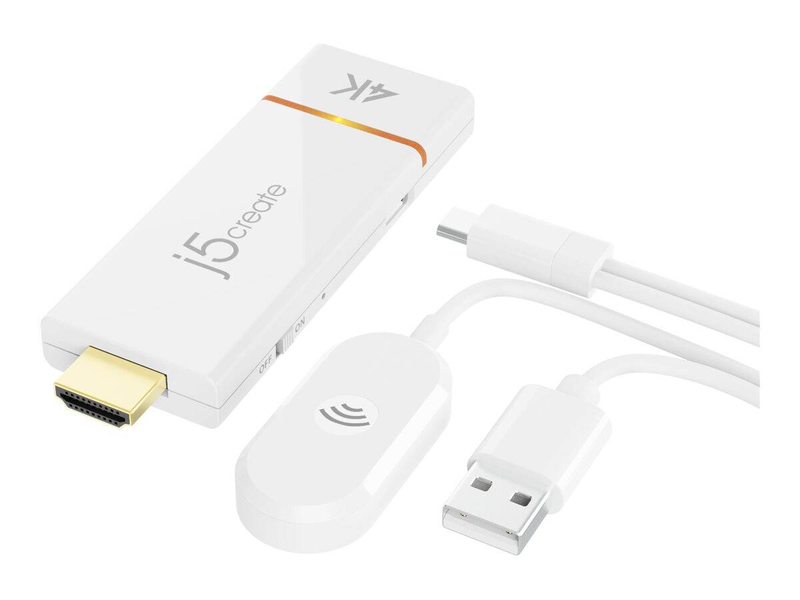 J5create jvaw76-n screencast 4k wireless display adapter HDMI Airplay miracast google cast screen mirroring white-null