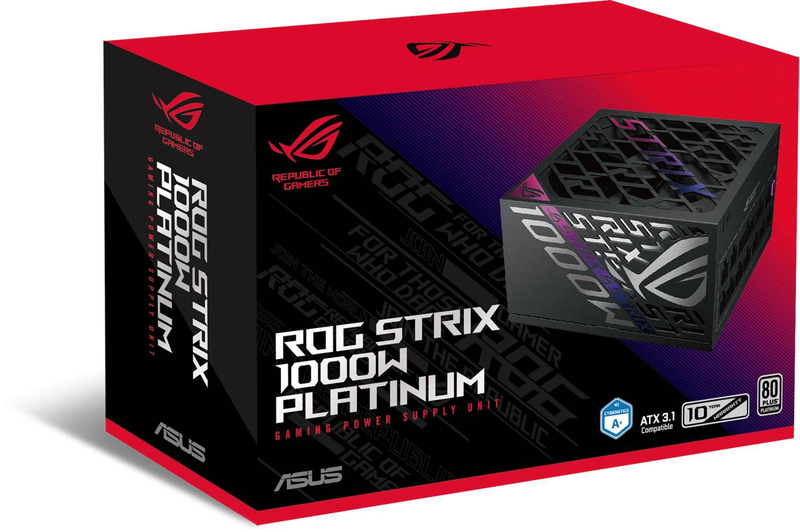 Asus rog strix 1200w platinum 90ye00w1-b0na00 atx 3.1 fully modular power supply 80 plus platinum pcie 5.1 12v-2x6 black-null