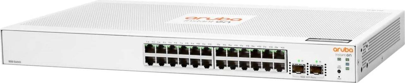 Hpe networking instant on 1830 jl812a 24-port gigabit smart-managed switch with 2x 1g sfp uplinks fanless non-poe white, , medium-null