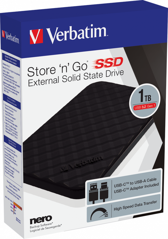 Verbatim SSD external USB 3.2 Gen1 1TB USB-c type 6,35cm (2,5'')high sp image number null