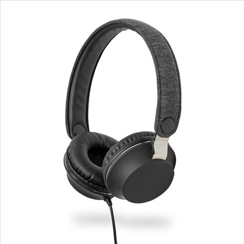 Fabric wired headphones on-ear 1.2 m audio cable anthracite / black, , medium-null