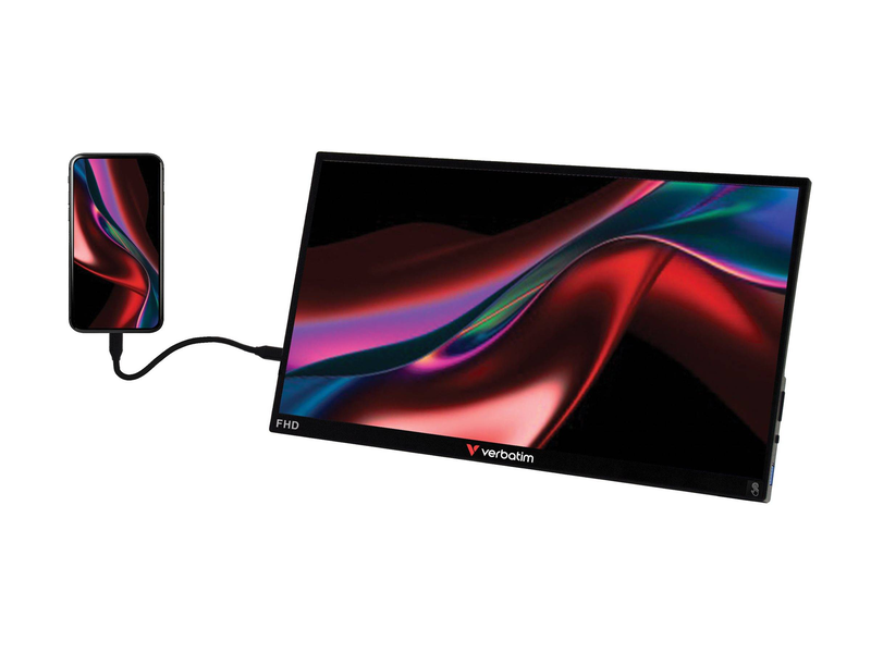 Verbatim pmt-14 49591 14-inch portable touchscreen monitor ips full HD 1920x1080 USB-c HDMI 10-point multi-touch black-null