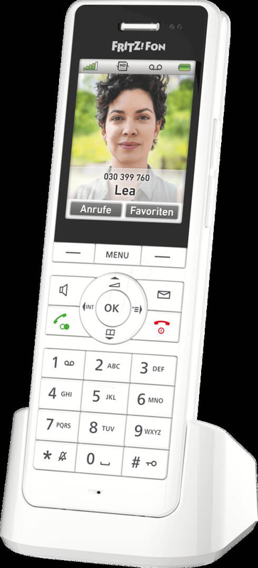 Avm fritz!fon x6 / cordless extension handset / answering system / with internet radio with caller id / eco dectgap / 3-way call capability / sip / white, , medium-null
