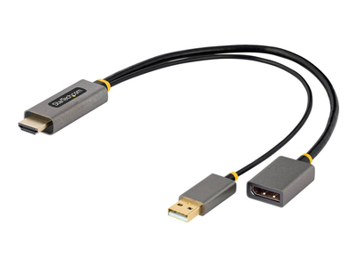 Startech.com 30cm HDMI to displayport adapter, active 4k 60hz HDMI source to dp monitor adapter cable, USB bus powered, HDMI 2.0 to displayport converter for laptops/pc / supports hdr and ultrawide displays, , medium
