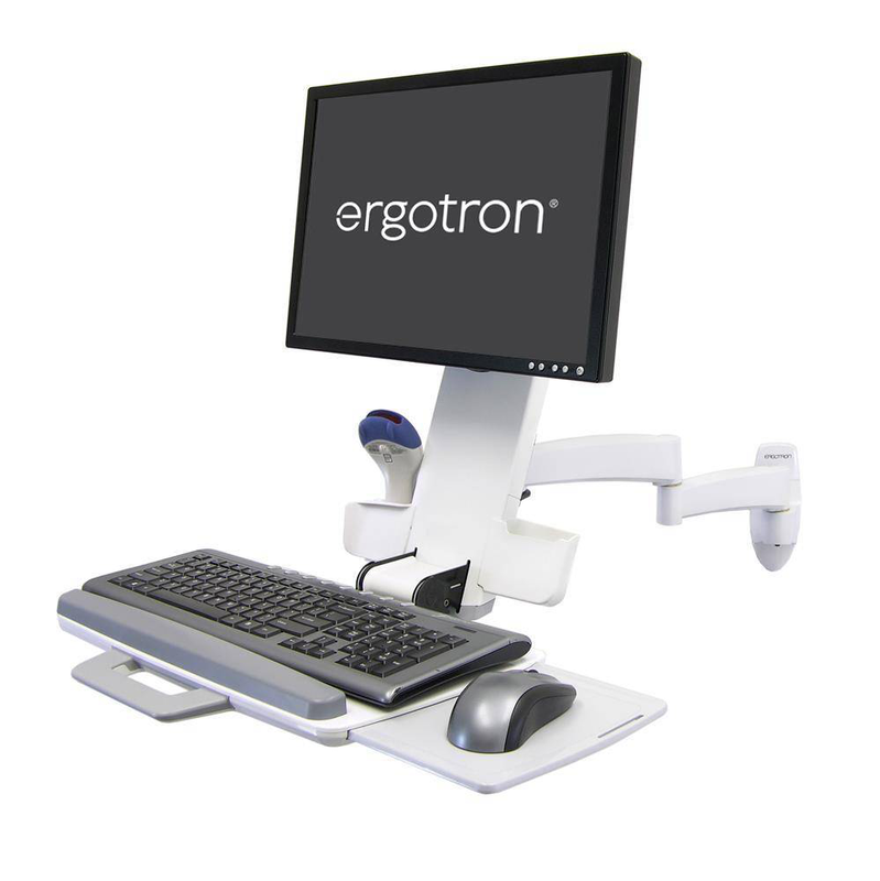 Ergotron 200 series combo arm 45-230-216 wall monitor + keyboard tray vesa 8.2kg white-null