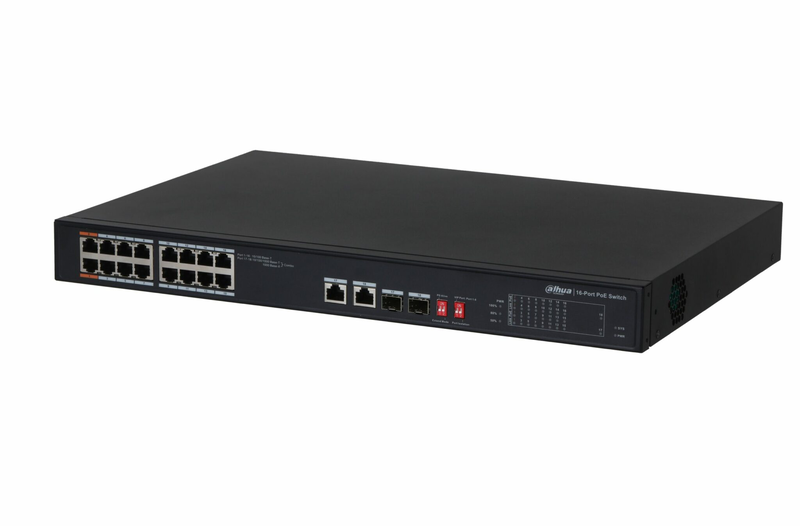 Product image: Dahua poe switch 16ports 16fe + 2ge 135w pfs3218-16et-135, , medium-null