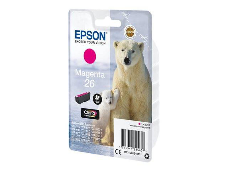 Epson 26 / 4.5 ml / magenta / original / ink cartridge / for expression premium xp-510, 520, 600, 605, 610, 615, 620, 625, 700, 710, 720, 800, 810, 820, , medium-null