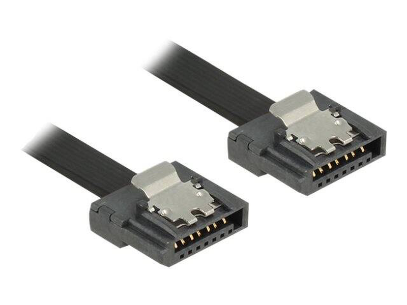 Delock flexi / sata cable / serial ata 150/300/600 / sata (f) to sata (f) / 20 cm / latched / black-null