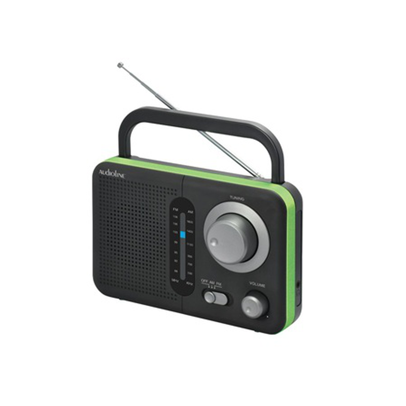 Audioline portable radio am,fm ac,dc black-green tr-4128g, , medium-null